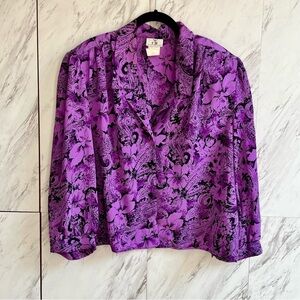 Vintage CB Floral Pleated Midi Coord Skirt Set SZ 20